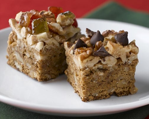 California Walnut Jewel Squares ⋆ Christmas-Cookies.com - 600 of the best Christmas Cookie Recipes o